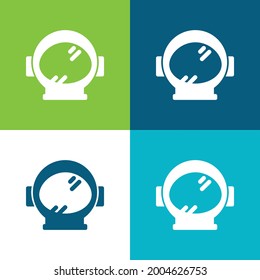 Astronaut Head Cover Tool For Space Flat four color minimal icon set