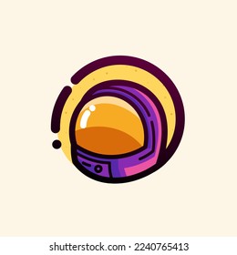 Astronaut head Logo design. vector design and company logo, for your business