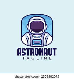 Astronaut head Logo mascot illustration Cartoon character vector