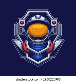 Astronaut Head With Mask Logo Gaming. Spaceman Face Esport Twitch Avatar. Character Mascot Design