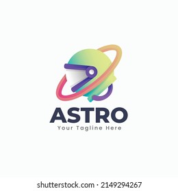 Plantilla de logotipo de la cabeza del astronauta
