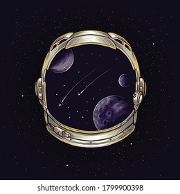 astronaut helemt illustration perfect for tshirt