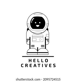 Astronauta hola arte de vibraciones creativas