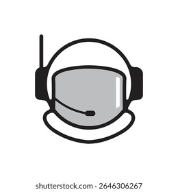 Ícone de ilustração de vetor plano de leme de astronauta para modelo da Web, landing page, adesivo, banner