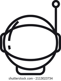Astronaut helmet with antenna. Spacesuit head part icon
