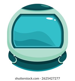Astronaut helmet with big glass visor protecting head while exploring space