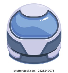 Astronaut helmet with a blue sky reflection on the visor, perfect for space exploration themes