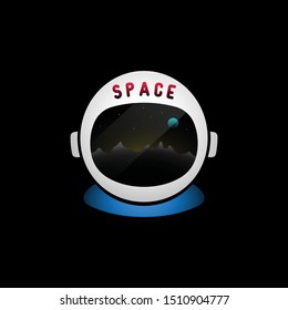 Astronaut helmet concept design. Modern space illustration. Vector icon.
