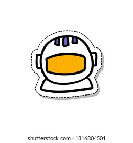 astronaut helmet doodle icon