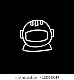 astronaut helmet doodle icon
