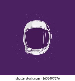 astronaut helmet  drawing illustration vector for fashion or poster design element.