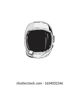 astronaut helmet drawing vector illustration