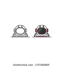 Astronaut Helmet flat design vector illustration