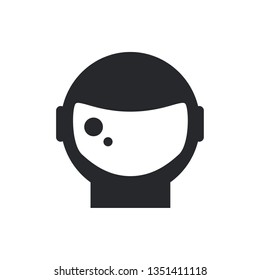 astronaut helmet flat fector icon