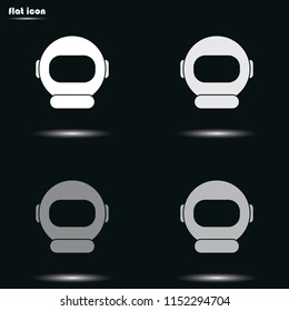 Astronaut helmet flat grayscale vector icon.