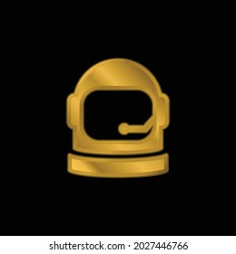 Astronaut Helmet gold plated metalic icon or logo vector