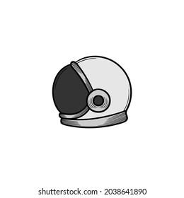 Astronaut helmet hand drawn icon illustration isolated