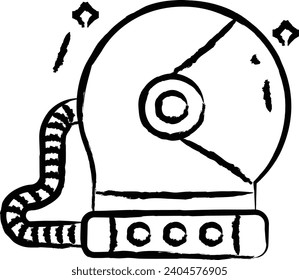 Astronaut Helmet hand drawn vector illustration
