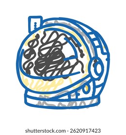astronaut helmet hat cap doodle icon sketch vector. astronaut helmet hat cap sign. isolated symbol illustration