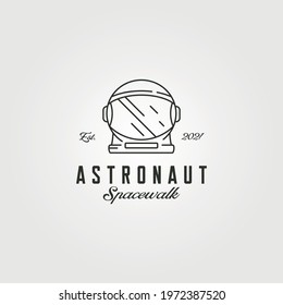 astronaut helmet head logo line art vector symbol illustration design