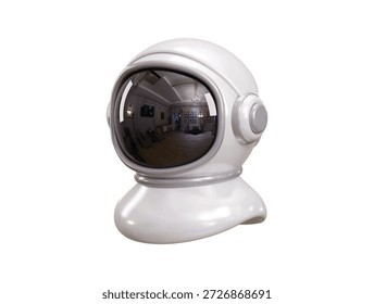 Astronaut Helm Symbol 3D Render Konzept der Weltraum Astronomie Kostüm Helm Symbol Vektorgrafik
