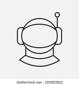 Astronaut helmet icon. Black icon of astronaut helmet. Vector illustration. Linear astronaut helmet icon isolated