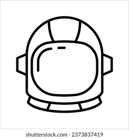 Astronaut helmet icon. Black icon of astronaut helmet. vector illustration on white background