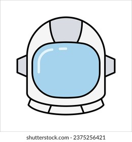 Astronaut helmet icon. Black icon of astronaut helmet. vector illustration on white background
