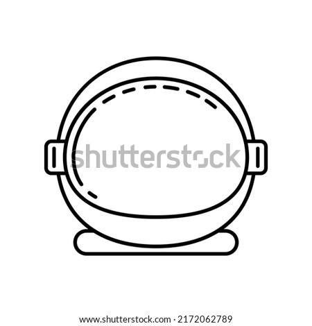 Astronaut helmet icon. Black icon of astronaut helmet. Vector illustration. Linear astronaut helmet icon isolated