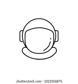 Astronaut helmet icon in line style. Space illustration with astronaut helmet in white background. Element for space design. Science space object.