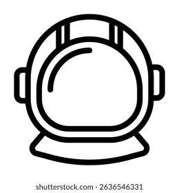 Astronaut helmet icon line style illustration