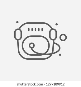 Astronaut helmet icon line symbol. Isolated vector illustration of  icon sign concept for your web site mobile app logo UI design.
