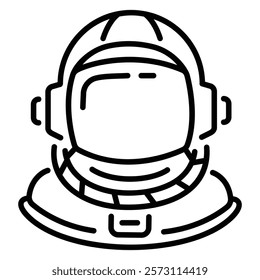 Astronaut helmet icon in outline style 