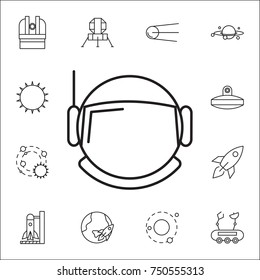 astronaut helmet icon. Set of space icons. Signs, outline symbols collection, simple thin line icons for websites, web design, mobile app, info graphics on white background