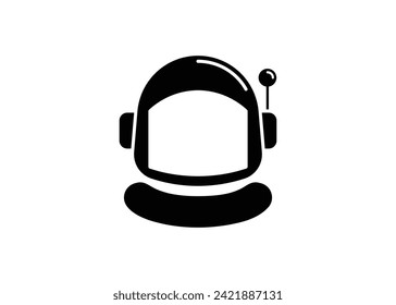 Astronaut helmet icon silhouette design template isolated