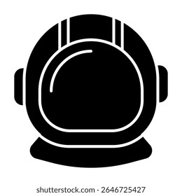 Astronaut helmet icon solid style illustration