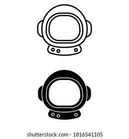 Astronaut helmet icon vector set. Space illustration sign collection. Cosmonaut symbol.