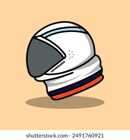 Astronaut Helmet Illustration Simple Vector