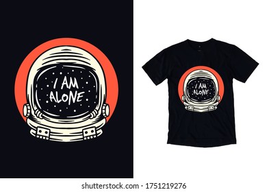 Astronaut helmet illustration t shirt design