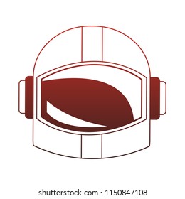 Astronaut helmet isolated red lines