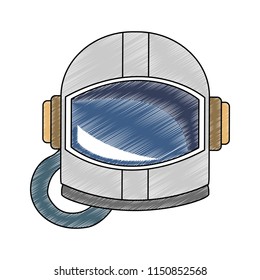 Astronaut helmet isolated scribble