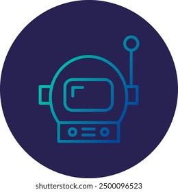 Astronaut Helmet Line Gradient Icon Design