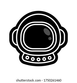 Astronaut Helmet Line Icon On White Background