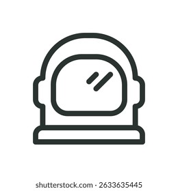 Astronaut helmet line icon, space helmet vector symbol with editable stroke