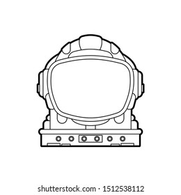 Astronaut Helmet Linear Style. Spaceman Helmet. Vector Illustration
