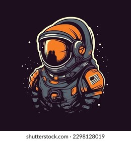 Astronaut-Helmet-Logo-Design in Vektorgrafik