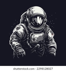 Diseño del logotipo del casco astronauta en vector