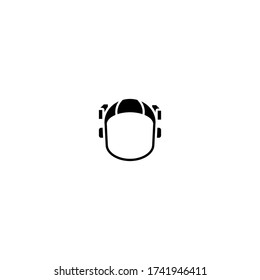 astronaut helmet logo icon design with simple line art style