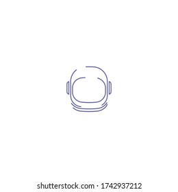 astronaut helmet logo icon design with simple line art style