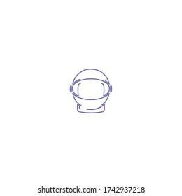 astronaut helmet logo icon design with simple line art style